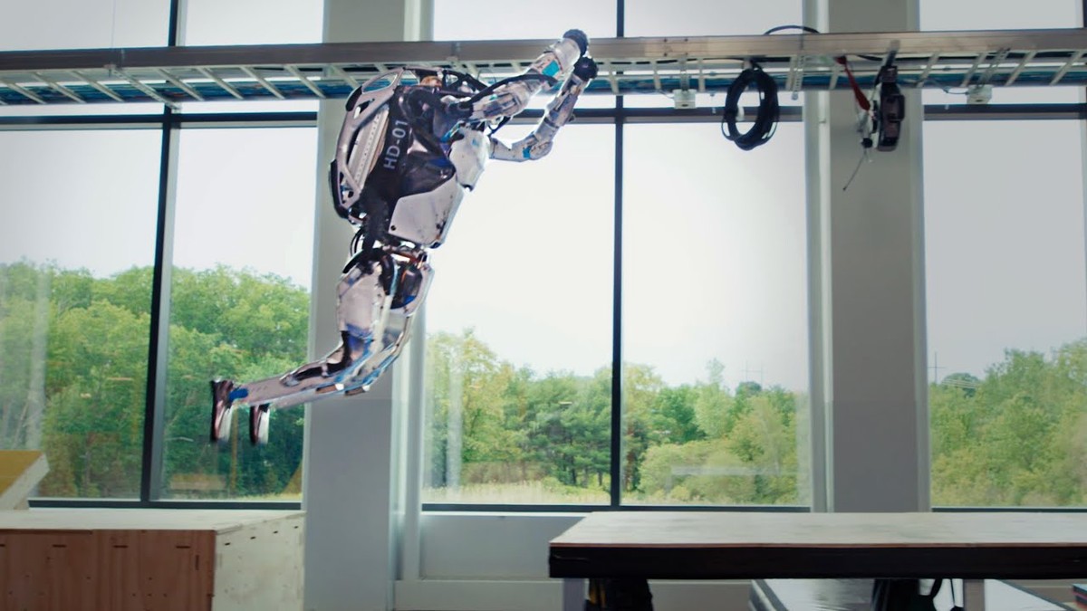 Humanoid robot interacting with environment